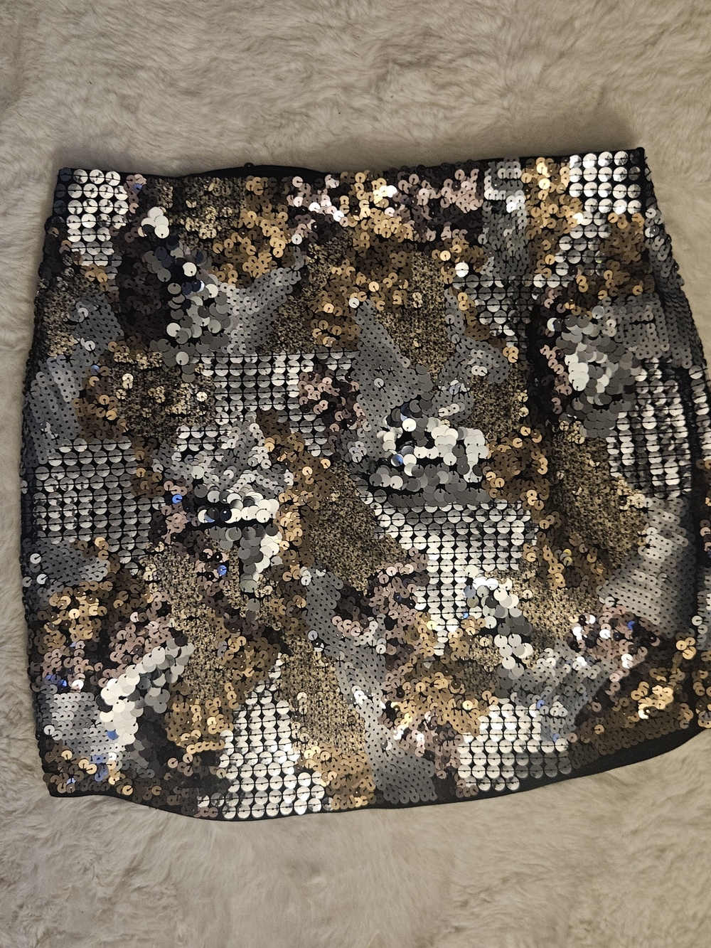 Express Sequin Mini Skirt - Gold & Silver